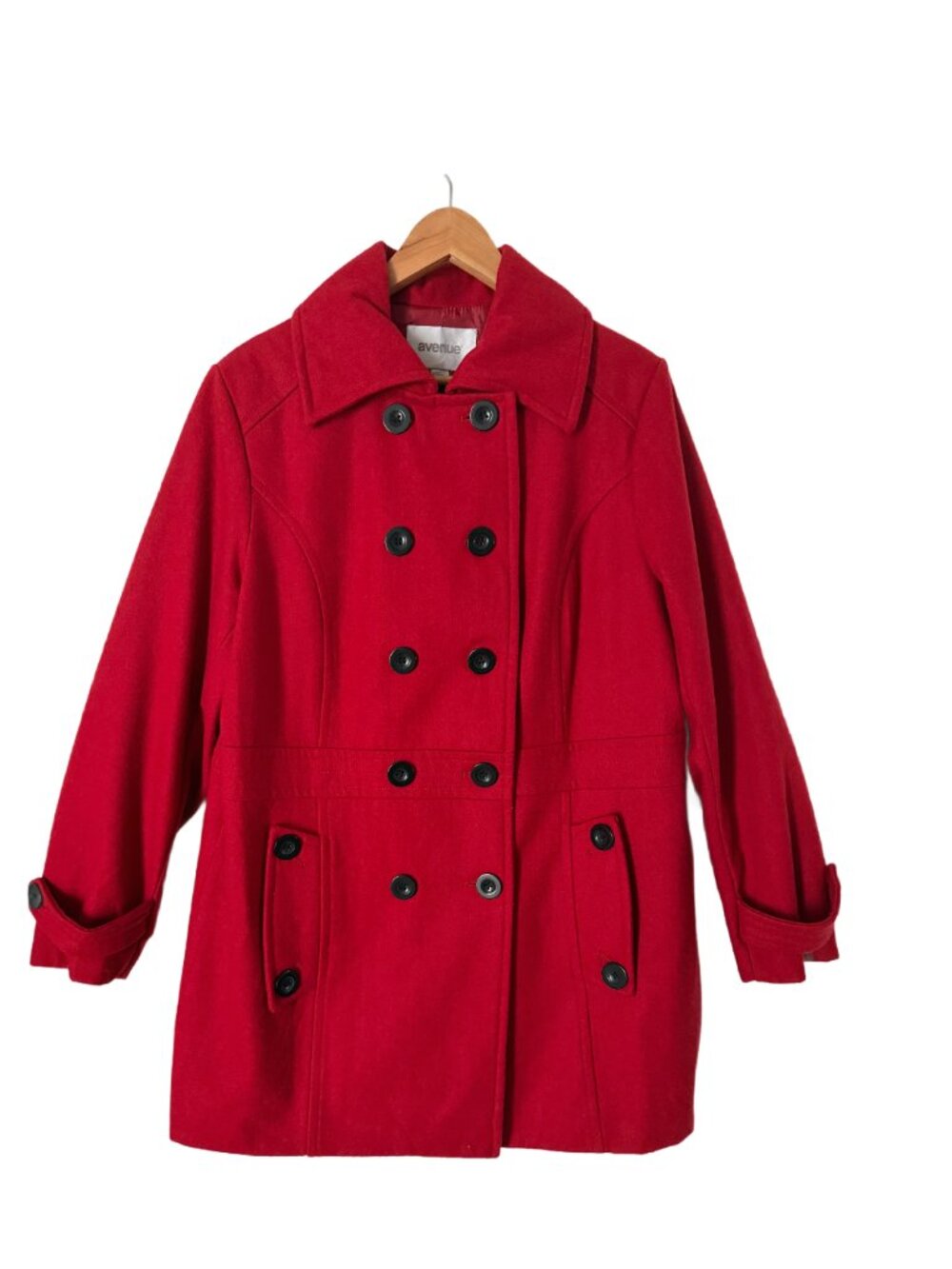 The Avenue red wool-blend Peacoat